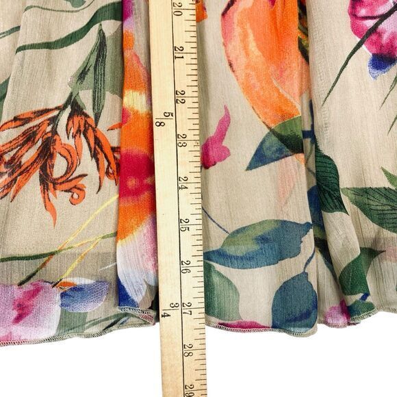 Elementz Midi Skirt Womens L Colorful Floral Flowy Bohemian Costal Core Beachy - Picture 11 of 12